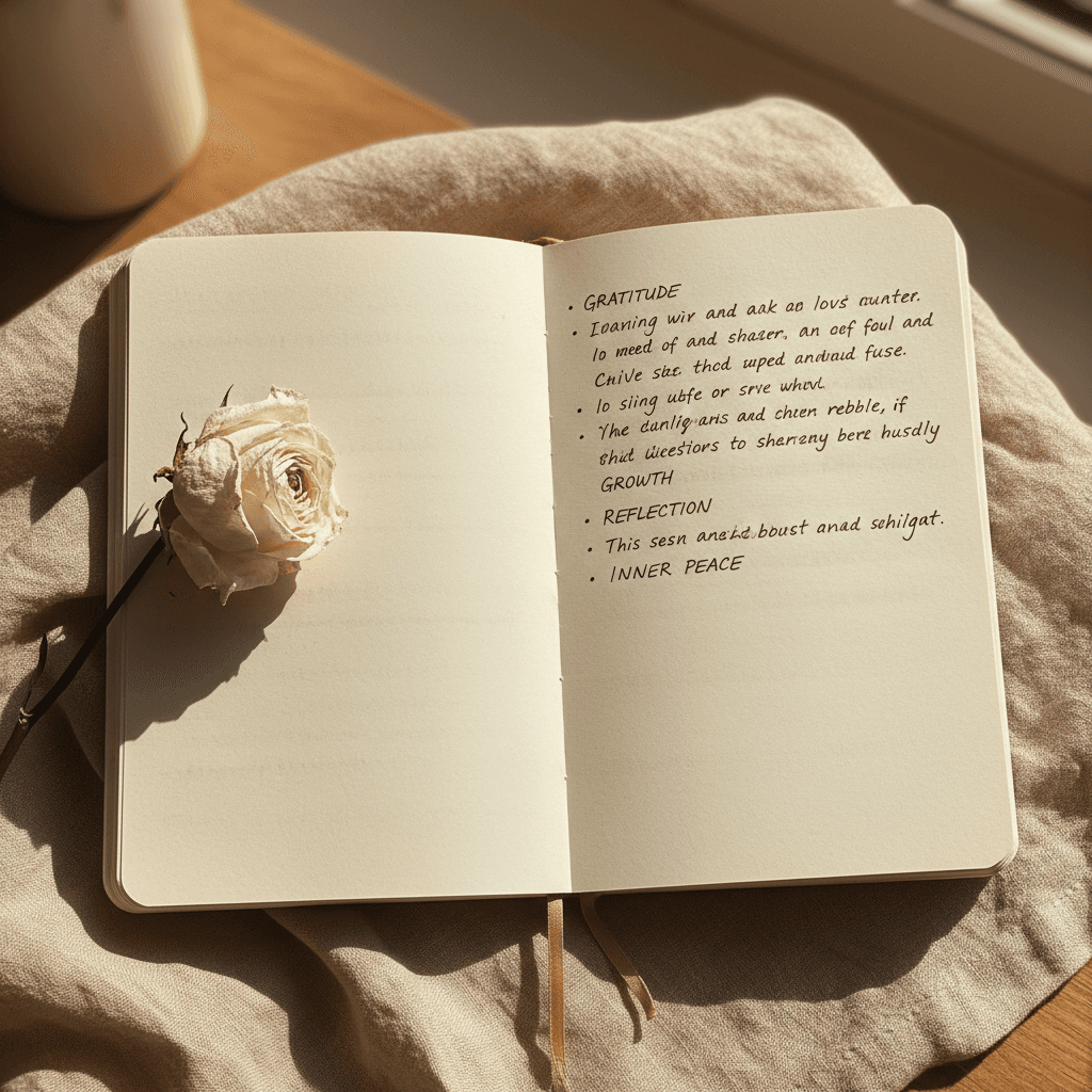 Handwritten spiritual reflection notes in journal